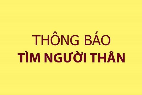 Thông báo tìm người thân mất tích