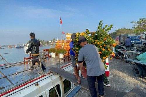 Rộn ràng những chuyến tàu đưa hàng Tết ra đảo Cù Lao Chàm