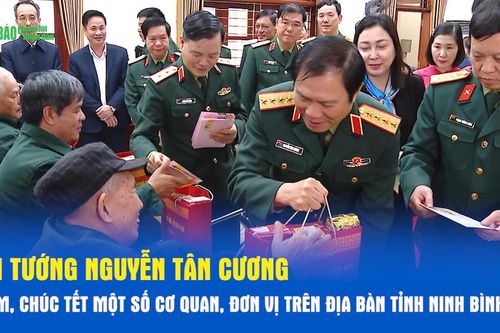 Đại tướng Nguyễn Tân Cương thăm, chúc Tết một số cơ quan, đơn vị trên địa bàn tỉnh Ninh Bình