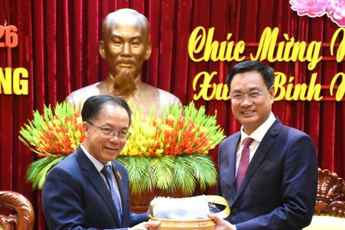 Bí thư Thành ủy Đà Nẵng Lê Ngọc Quang tiếp Bí thư Tỉnh ủy Salavan (Lào) đến thăm, chúc Tết