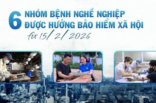 6 nhóm bệnh nghề nghiệp được hưởng BHXH từ 15/2/2026