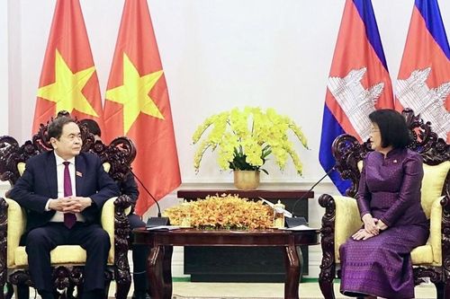 Chủ tịch Quốc hội Trần Thanh Mẫn hội kiến Chủ tịch Quốc hội Campuchia