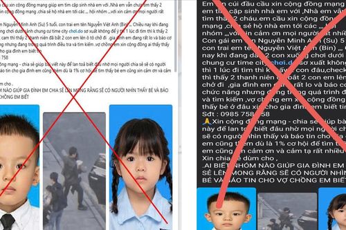 Thông tin bắt cóc hai trẻ em ở Hà Nội là sai sự thật