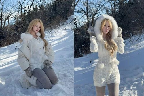 Khoe dáng giữa tuyết trắng, hot girl Diệu Linh hút trọn sự chú ý