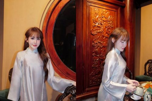 Hot girl bi-a Lê Tuyết Anh dịu dàng trong tà áo dài, khoe vẻ đẹp nền nã