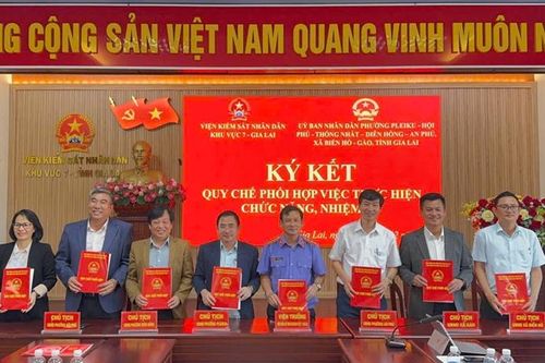 VKSND khu vực 7, Gia Lai ký kết Quy chế phối hợp với UBND các xã, phường