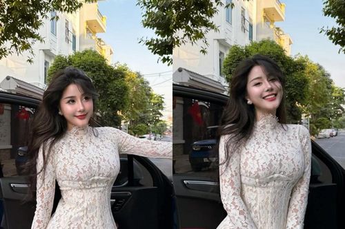 'Đệ nhất hot girl Sài thành' Võ Ngọc Trân diện váy ren đẹp miễn chê