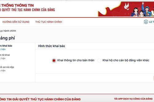 Đảng viên có thể đóng đảng phí hằng tháng trên Cổng Dịch vụ công Quốc gia