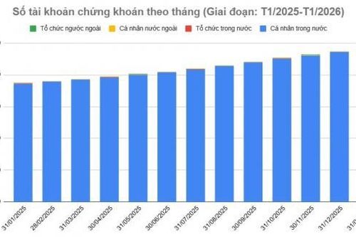 Hơn 244.700 tài khoản chứng khoán mở mới trong tháng 1