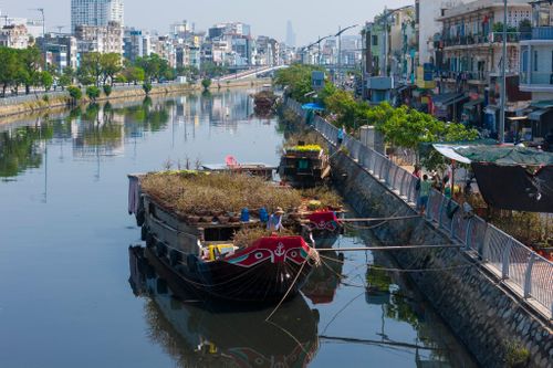 Cả chợ hoa Bến Bình Đông chỉ lác đác vài ghe bán hoa kiểng Tết