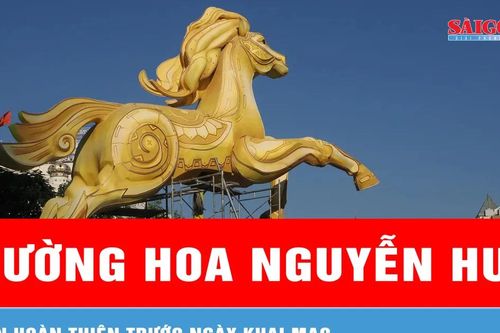 Đường hoa Nguyễn Huệ xuân Bính Ngọ 2026 dần hoàn thiện trước ngày khai mạc