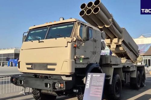 Hệ thống Sarma 300mm và xe chiến đấu BTR-22 lần đầu ra mắt quốc tế