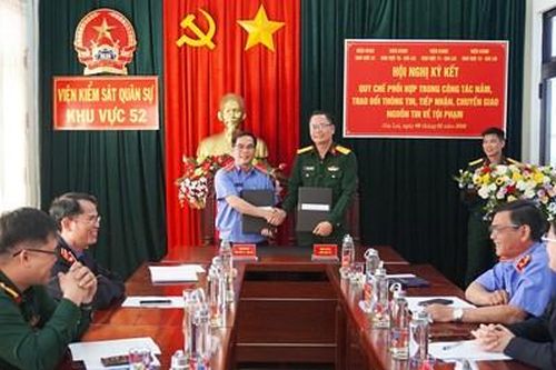 VKS Quân sự khu vực 52 ký kết quy chế phối hợp với các VKS khu vực tỉnh Gia Lai