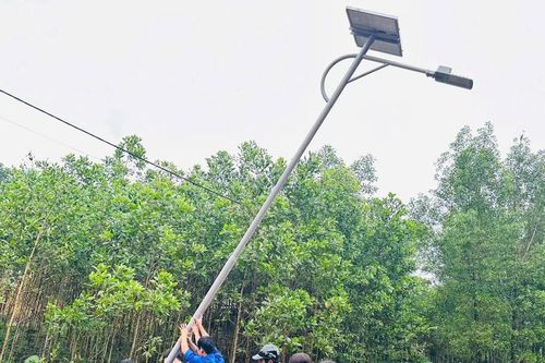Xây dựng gần 2km thắp sáng đường quê bằng đèn năng lượng mặt trời tại xã Hiệp Đức