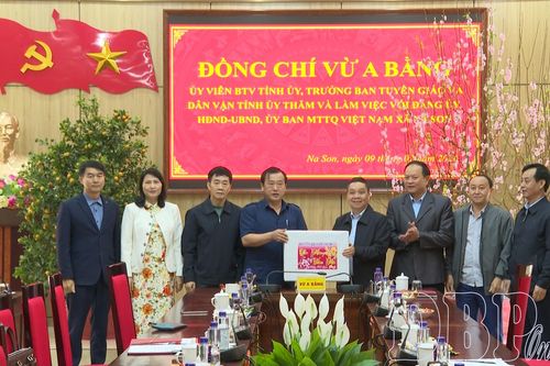 Trưởng ban Tuyên giáo và Dân vận Tỉnh ủy Vừ A Bằng chúc Tết tại xã Na Son