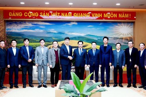 Bí thư Tỉnh ủy Trịnh Việt Hùng tiếp đoàn công tác Samsung Việt Nam đến chào xã giao