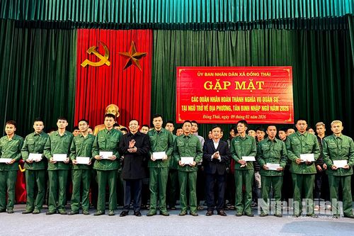 Xã Đồng Thái gặp mặt, tuyên dương quân nhân xuất ngũ trở về địa phương và thanh niên lên đường nhập ngũ năm 2026