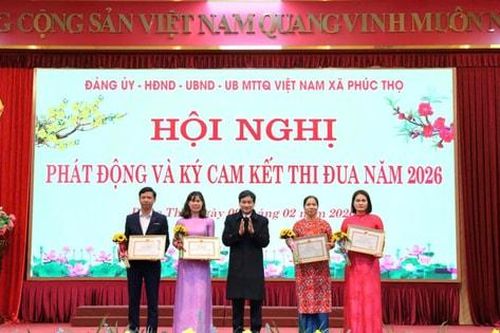 Xã Phúc Thọ phát động và ký giao ước thi đua năm 2026