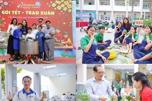 TP.HCM: Các trường học 'gọi Xuân về' qua hội thi gói bánh chưng