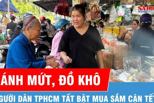 Người dân TPHCM tất bật sắm bánh mứt, thực phẩm khô dịp cận Tết 2026