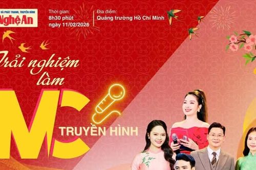 Trải nghiệm làm MC truyền hình tại Hội báo Xuân Nghệ An 2026