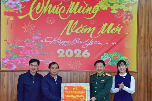 Chính ủy Quân khu 4 thăm, chúc Tết tại xã Đô Lương