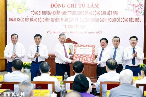 Tổng Bí thư thăm, chúc Tết Đảng bộ, chính quyền, nhân dân tỉnh Tây Ninh