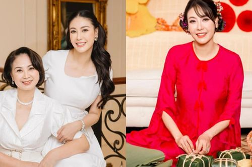 Hà Kiều Anh gói bánh chưng ở Mỹ, đón Tết cùng bố mẹ