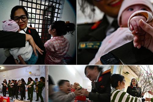 Xúc động khoảnh khắc những 'người mẹ' mặc cảnh phục đưa Tết ấm vào trại tạm giam ở Hà Nội