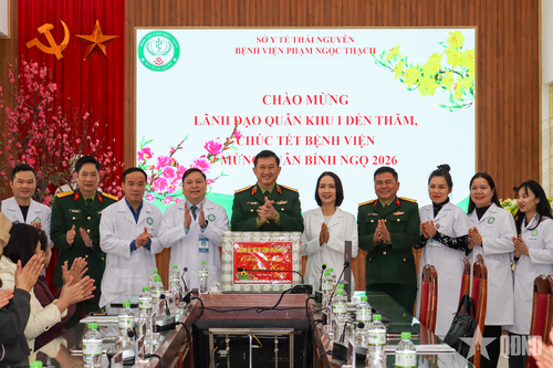 Chính ủy Quân khu 1 thăm, chúc Tết tại Thái Nguyên