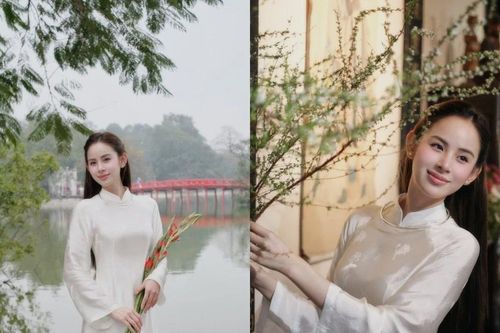'Nàng dâu hào môn' Hương Liên diện áo dài trắng, khoe vẻ đẹp tinh khôi