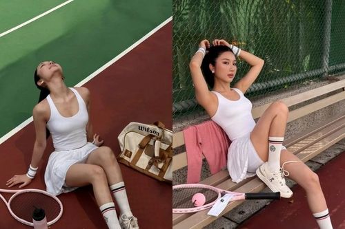 Gái xinh làng streamer Mina Young khỏe khoắn trên sân tennis