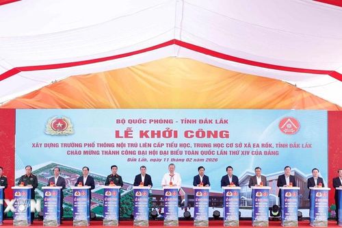 Tổng Bí thư dự khởi công Trường Phổ thông nội trú liên cấp Tiểu học, THCS xã Ea Rốk