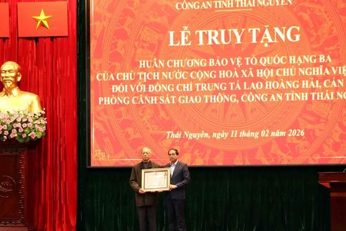 Thái Nguyên: Truy tặng 'Huân chương Bảo vệ Tổ quốc' cho Trung tá Lao Hoàng Hải