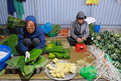 Làng bánh chưng Tranh Khúc vào vụ Tết Bính Ngọ