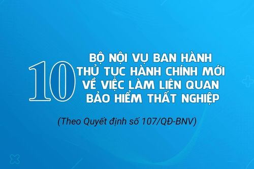 Bộ Nội vụ ban hành 10 thủ tục hành chính mới về việc làm liên quan bảo hiểm thất nghiệp