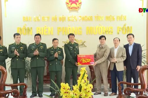 Đồng chí Chu Xuân Trường chúc tết tại Đồn Biên phòng Mường Pồn và xã Thanh An