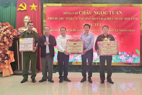 Phó Bí thư Tỉnh ủy Châu Ngọc Tuấn thăm, tặng quà tại xã đảo Nhơn Châu