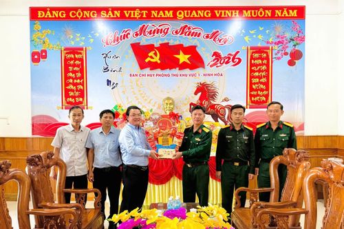 Phường Đông Ninh Hòa thăm, tặng quà các đơn vị trực Tết