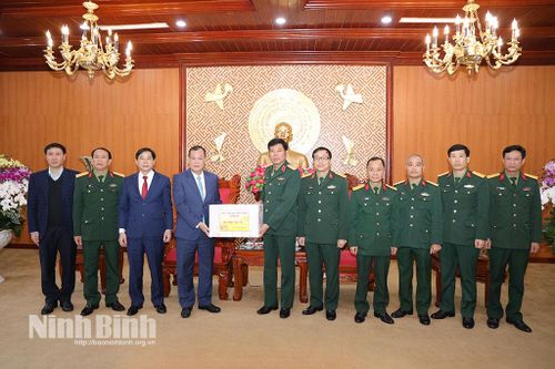 Đồng chí Phó Bí thư Tỉnh ủy, Chủ tịch HĐND tỉnh Lê Quốc Chỉnh chúc Tết Bộ Tư lệnh Quân khu 3