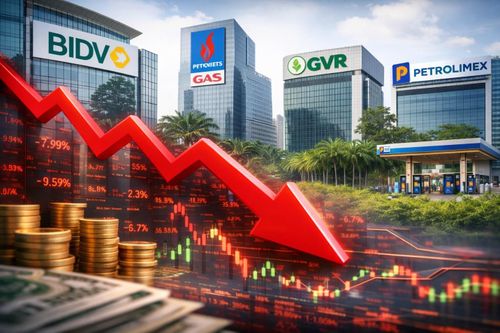 4 'ông lớn' BIDV, PV Gas, GVR, Petrolimex bốc hơi gần 60.000 tỷ vốn hóa
