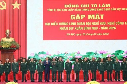 Tổng Bí thư Tô Lâm chúc Tết tướng lĩnh quân đội nghỉ hưu