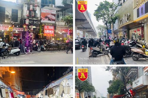 Gia tăng vi phạm trật tự đô thị trên nhiều 'phố thời trang' ở Hà Nội những ngày cận Tết