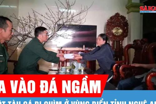 Va vào bãi đá ngầm, một tàu cá bị chìm ở vùng biển tỉnh Nghệ An