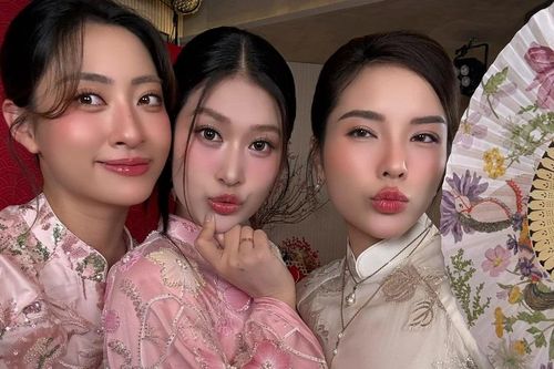 Bộ ảnh áo dài Tết lộng lẫy của ba nàng hậu đình đám làng nhan sắc Việt