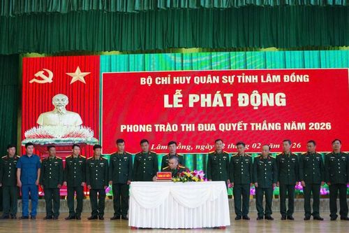 Bộ Chỉ huy quân sự tỉnh Lâm Đông phát động thi đua quyết thắng năm 2026