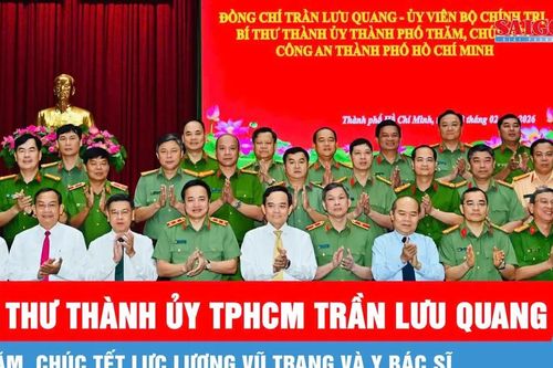 Bí thư Thành ủy TPHCM Trần Lưu Quang thăm, chúc tết lực lượng vũ trang và y bác sĩ