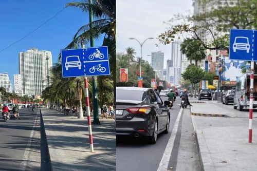 Ô tô được đi chung làn xe máy trên đường Trần Phú - Nha Trang