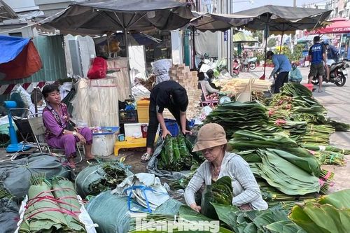 Ngỡ ngàng với chợ lá dong 'mỗi năm mở một lần' ở TPHCM