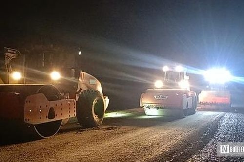 Cận Tết, công trường đường hơn 1.400 tỷ vẫn sáng đèn: Làm đêm để kịp ngày thông tuyến